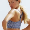 Gingham Airlift So Smooth-pannband – marinblå rutmönster