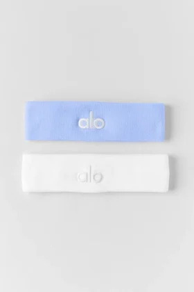 Glow-svettband (2-pack) – Ljus Provence-blå/vit