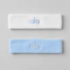 Glow-svettband (2-pack) – snäckskalblått/vitt