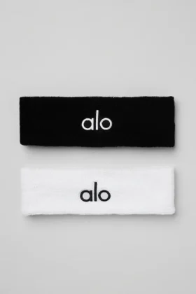 Glow-svettband (2-pack) – Svart/Vitt