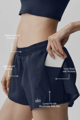 Go Time-shorts med medelhög midja – marinblå