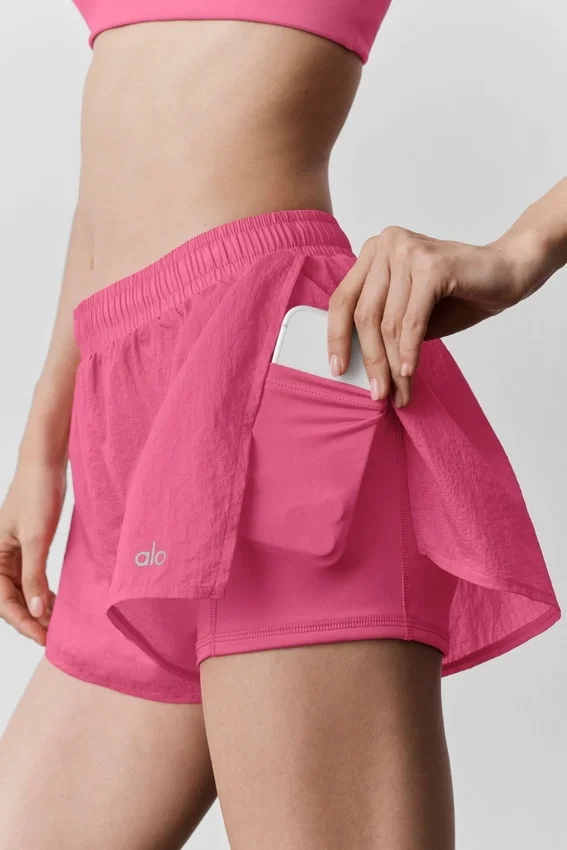 Go Time-shorts med medelhög midja – Paradise Pink