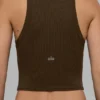 Goddess Ribbed Go-To Tank – Espresso