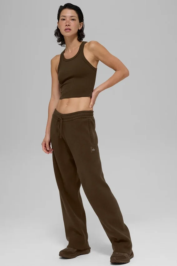 Goddess Ribbed Go-To Tank – Espresso