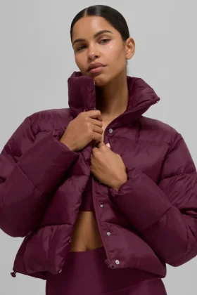 Gold Rush Puffer – vinröd