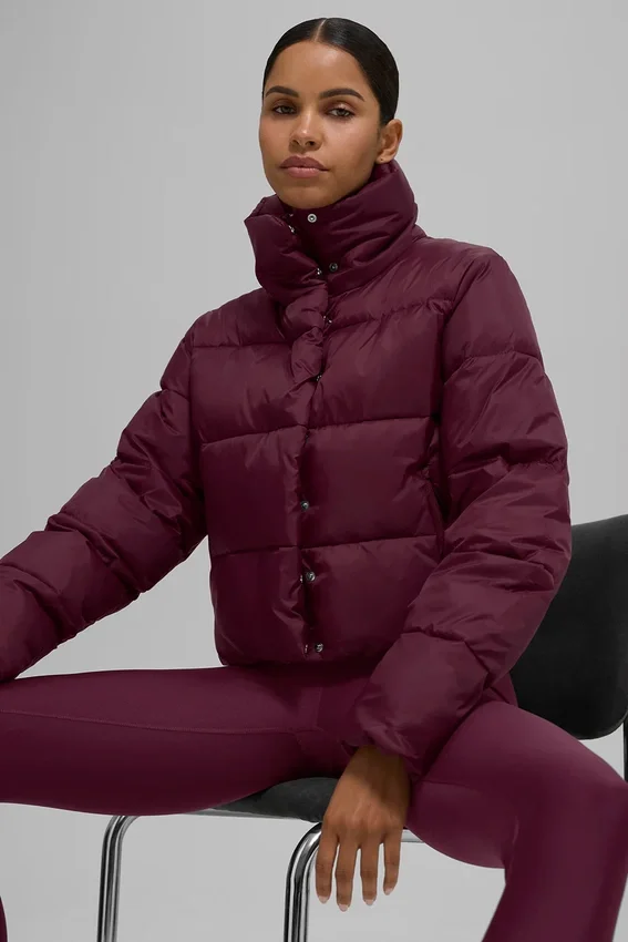 Gold Rush Puffer – vinröd