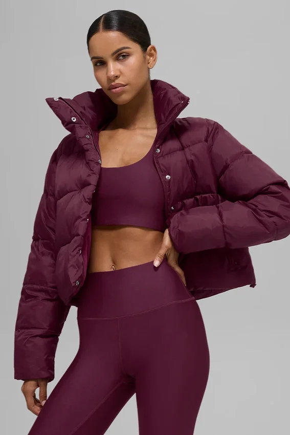Gold Rush Puffer – vinröd