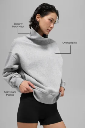 Hazy tröja med hög hals – Athletic Heather Grey