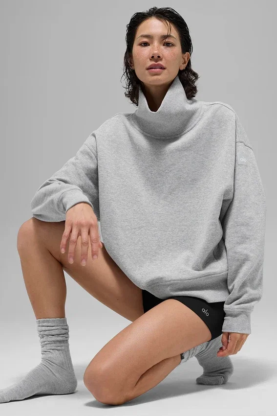 Hazy tröja med hög hals – Athletic Heather Grey