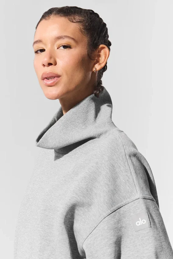 Hazy tröja med hög hals – mörk Athletic Heather Grey