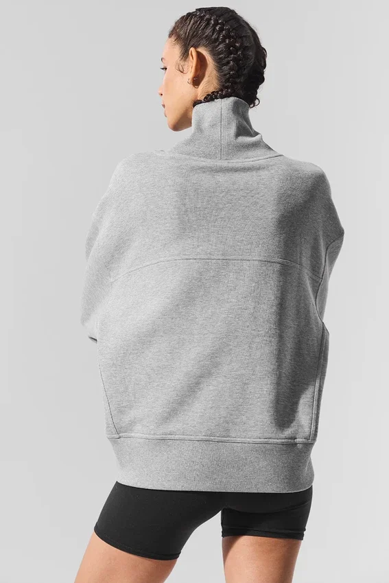 Hazy tröja med hög hals – mörk Athletic Heather Grey