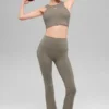 High-Waist 7/8-bootcut-Leggings – ljus kakao