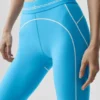 High-Waist 7/8 Heart Throb Leggings – azurblå/vit