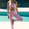High-Waist 7/8 Heart Throb Leggings – Candy Heart-rosa/vit