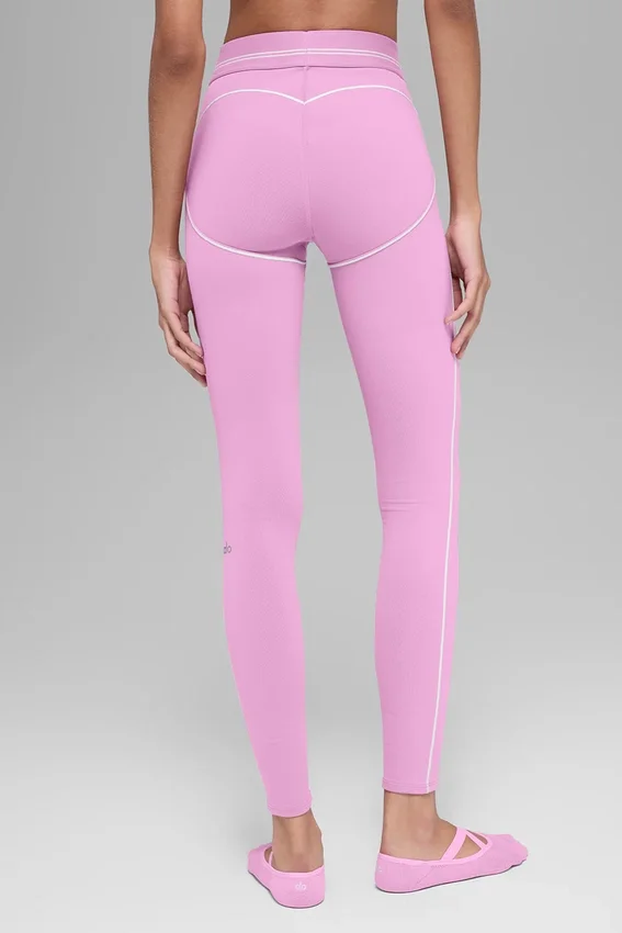 High-Waist 7/8 Heart Throb Leggings – Candy Heart-rosa/vit