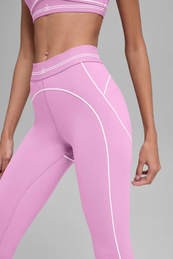 High-Waist 7/8 Heart Throb Leggings – Candy Heart-rosa/vit