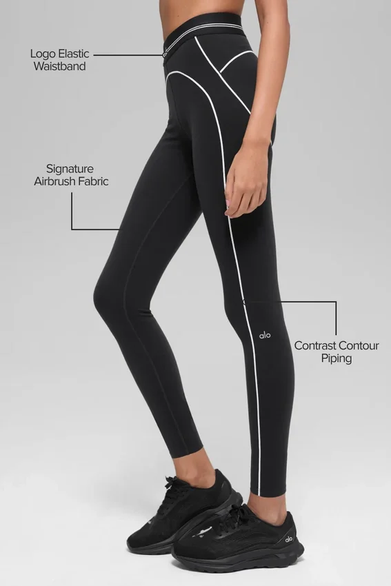 High-Waist 7/8 Heart Throb Leggings – svart/vit