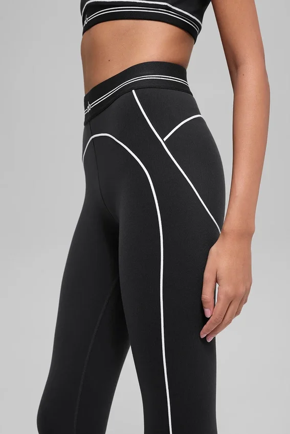High-Waist 7/8 Heart Throb Leggings – svart/vit