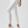 High-Waist 7/8 Heart Throb Leggings – Vit/svart