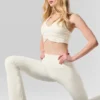 High-Waist Airbrush 7/8-bootcut-leggings – Ivory