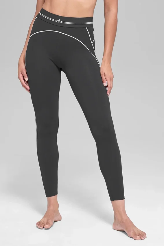 High-Waist Airbrush 7/8 Heart Throb Leggings – antracit/vit