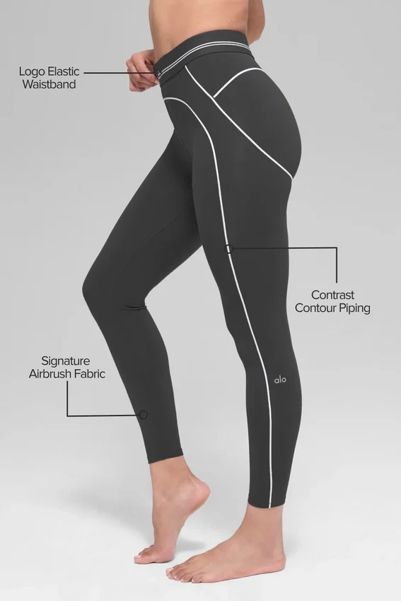 High-Waist Airbrush 7/8 Heart Throb Leggings – antracit/vit