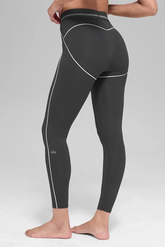 High-Waist Airbrush 7/8 Heart Throb Leggings – antracit/vit