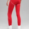 High-Waist Airbrush 7/8 Heart Throb Leggings – klarröd/vit