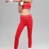 High-Waist Airbrush 7/8 Heart Throb Leggings – klarröd/vit