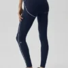 High-Waist Airbrush 7/8 Heart Throb Leggings – marinblå/vit