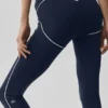 High-Waist Airbrush 7/8 Heart Throb Leggings – marinblå/vit