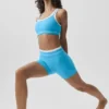 High-Waist Airbrush Better Together Short – azurblå/vit