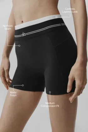 High-Waist Airbrush Better Together Shorts – Svart/Vit
