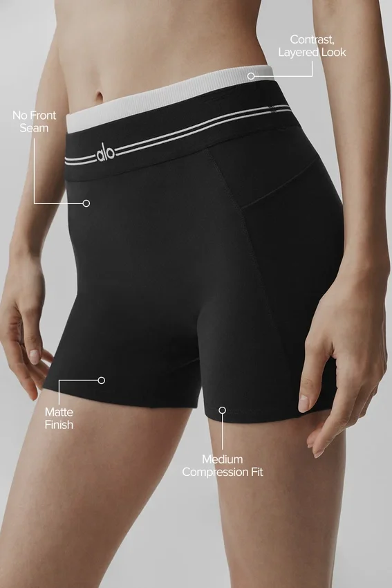 High-Waist Airbrush Better Together Shorts – Svart/Vit