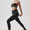 High-Waist Airbrush Fast Track Legging – Black/White