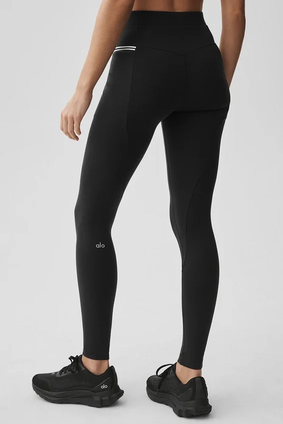 High-Waist Airbrush Fast Track Legging – Black/White