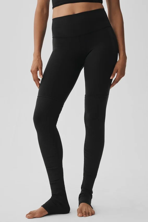 High-Waist Airbrush Goddess Legging – svart