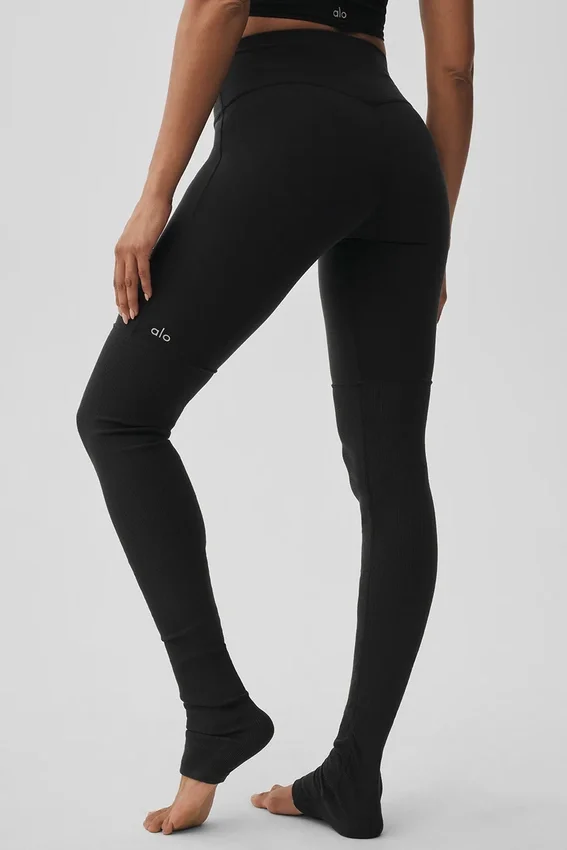 High-Waist Airbrush Goddess Legging – svart
