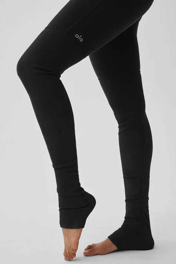 High-Waist Airbrush Goddess Legging – svart
