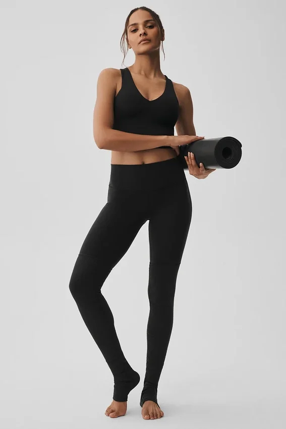 High-Waist Airbrush Goddess Legging – svart