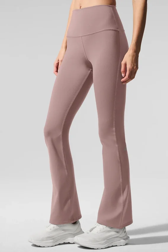 High-Waist Airbrush Legging med 7/8-längd och bootcut-passform – taupe