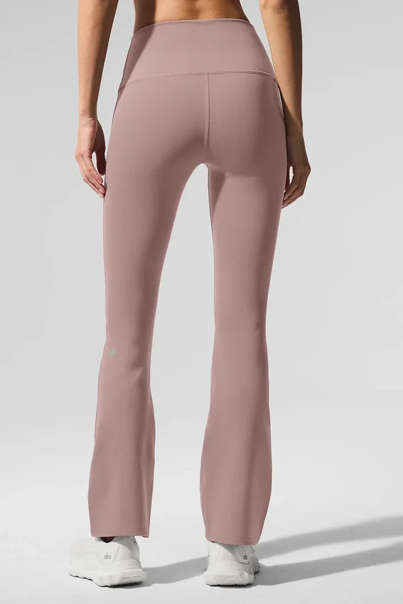 High-Waist Airbrush Legging med 7/8-längd och bootcut-passform – taupe
