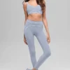 High-Waist Airbrush Legging med hjärtmönster – Winter Frost/Vit