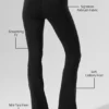 High-Waist Airbrush Leggings med 7/8-längd i bootcut-modell – svart