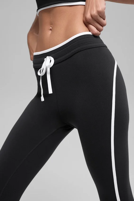 High-Waist Airbrush Race Pace 7/8 Leggings – svart/vit
