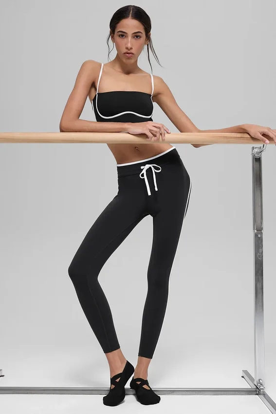 High-Waist Airbrush Race Pace 7/8 Leggings – svart/vit
