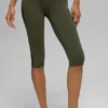 High-Waist Airbrush Race Pace Capri – Green Olive/Black