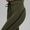 High-Waist Airbrush Race Pace Capri – Green Olive/Black