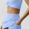 High-Waist Airbrush tenniskjol med bra passform – ljus provenceblå