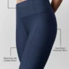 High-Waist Airlift 7/8 Fine Line Leggings – marinblå
